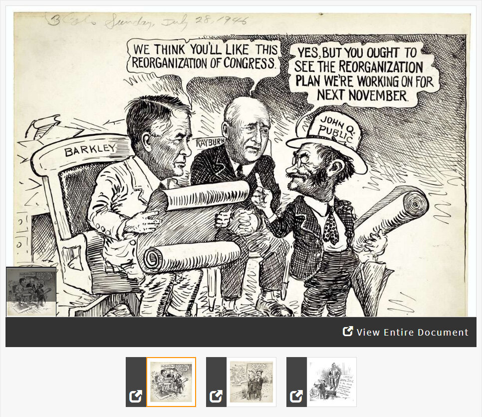 Comparing the Constitutional Process of Taking Office in Political Cartoons