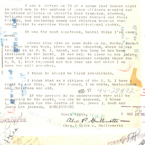 Letter to J. Edgar Hoover with Response