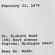 Draft letter to Dr. Richard Mudd from Jimmy Carter