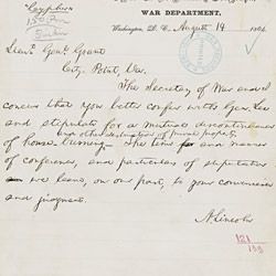 Telegram from Abraham Lincoln to Lt. Gen. Ulysses Grant
