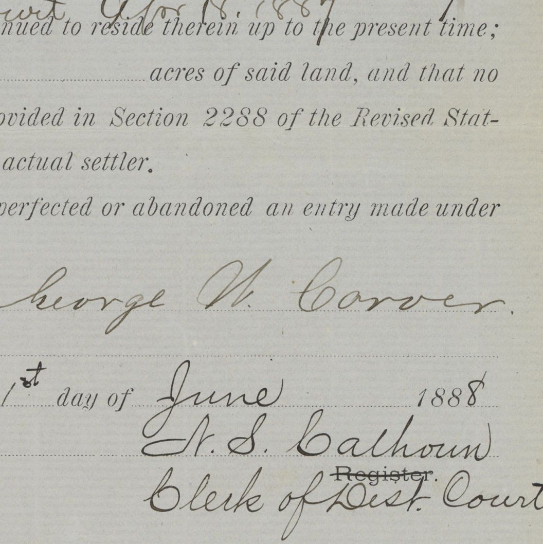 Affidavit Required of Claimant George W. Carver