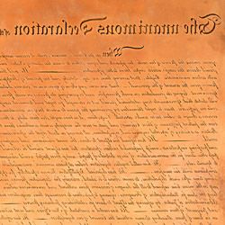 Engraving of the Declaration of Independence