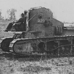 Whippet tank advancing at Biefvillers, France