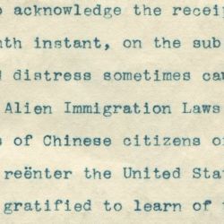 Letter from the Washington Immigration Department Regarding the Enforcement of Chinese Exclusion Laws
