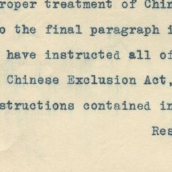 Letter to the Commissioner General of the Bureau of Immigration and Naturalization Regarding the Officers of the Philadelphia, Pennsylvania District Charged with the Enforcement of Chinese Exclusion L