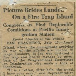 Picture Brides Landed On a Fire Trap Island: Congressmen Find Deplorable Conditions at Pacific Immigration Station