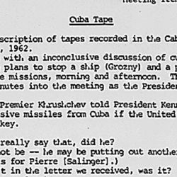 Cuban Missile Crisis Meetings October 27, 1962