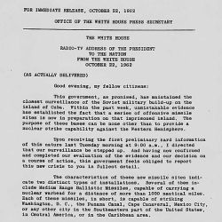 Cuban Missile Crisis October 22, 1962