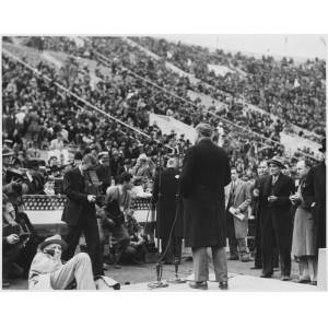 WPA; "LSU Stadium Dedication; Hopkins speaking (back)"