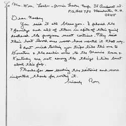 Handwritten Draft of Ronald Reagan Letter to Mrs. William Loeb, Regarding the Space Shuttle Challenger Accident