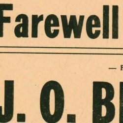 Flier for the Final Farewell Meeting for J. O. Bentall