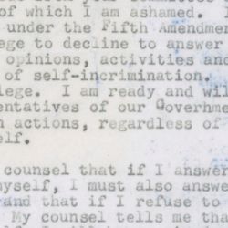 Letter to the House UnAmerican Activities Committee (HUAC) from Lillian Hellman Regarding Testimony