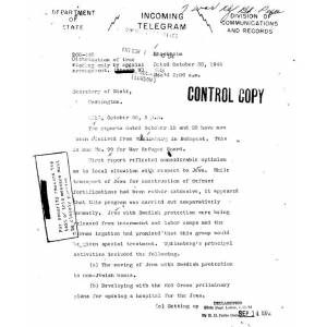 Telegram Suggesting Recognition of Raoul Wallenberg 