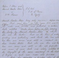 Deposition of Harriet Beecher Stowe