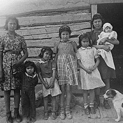 "Typical Chippewa Indian home." Turtle Mountain Res., North Dakota