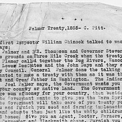 Affidavit of Charles Pitt regarding the "Palmer Treaty, 1855"