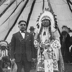 Chief Tendoi (Tendoy), Shoshone? at Fort Hall Reservation, George LaVatta, interpreter
