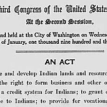 Act of June 18, 1934, Public Law 73-383, 48 STAT 984, "to conserve and develop Indian lands and resources; to extend to Indians the right to form business and other organizations; to establish a credi