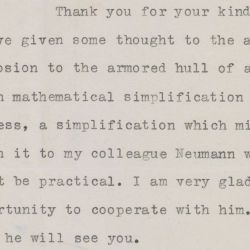  Letter of Albert Einstein to the Lieutenant Stephen Brunauer, U.S. Navy Bureau of Ordnance