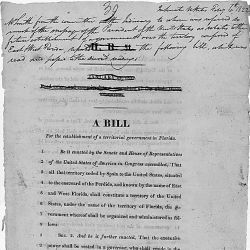 A bill for the establishment of a territorial government in Florida