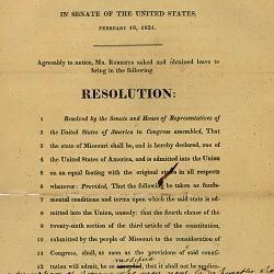 Senate Joint Resolution Declaring Admission of Missouri Into the Union