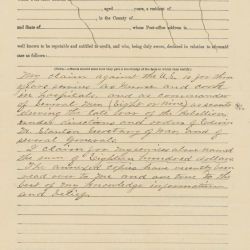 Affidavit of Harriet Tubman for Her Claim for a Pension