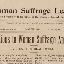 "Objections to Woman Suffrage Answered," by Henry Blackwell