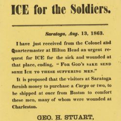 Broadside "Ice for the Soldiers"