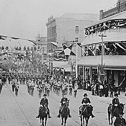 A military parade down the main street of Phoenix, Arizona