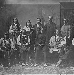 Arapaho and Cheyenne delegation. May include "Little Raven" and "Left Hand"