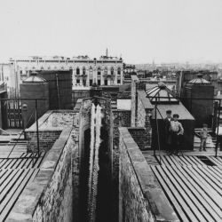 Airshaft of a dumbbell tenement, New York City, taken from the roof