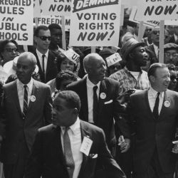 Civil Rights March on Washington, D.C. [Leaders marching from the Washington Monument to the Lincoln Memorial]
