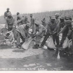 African American Soldiers Filling Sandbags During the Vanport Flood, Columbia River