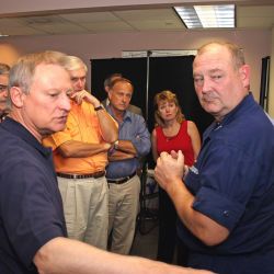 [Hurricane Katrina/Hurricane Rita] Baton Rouge, LA October 4, 2005 - Rep. Spencer Bachus (R-AL) asks Admiral Thad Allen, FEMA Principal Federal Official for Gulf Coast Operations, about recovery effor