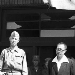 Major General Oliver P. Smith, Commanding 1st Marine Division, Returns Civil Government to Mayor of Inchon on Behalf of United Nations