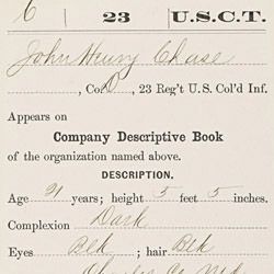 Carded Record From Regimental Descriptive Book