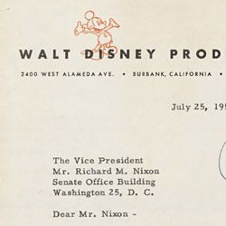 Letter from Walt Disney to Richard Nixon