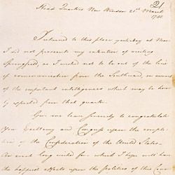Letter From George Washington to the President of the Confederation Congress