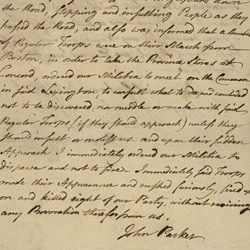Deposition of Captain John Parker Concerning the Battle at Lexington