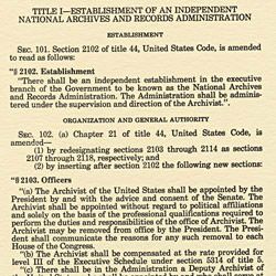 An Act to Establish the National Archives and Records Administration