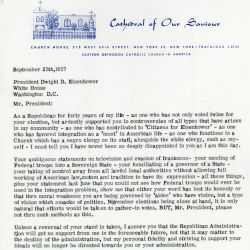 Letter to President Dwight D. Eisenhower from Rev. Fr. Richard P. Adair Regarding Little Rock, Arkansas
