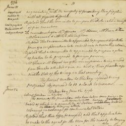 Appointment of Benjamin Franklin, Thomas Jefferson and John Adams to Draft Declaration of Independence