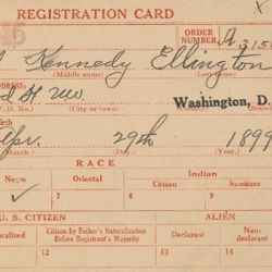 World War I Draft Registration Card for Edward Kennedy Ellington