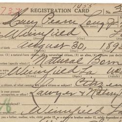 World War I Draft Registration Card for Huey Pearce Long, Jr.