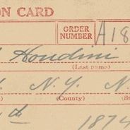 World War I Draft Registration Card for Harry Handcuff Houdini 