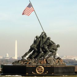 A view of the Marine Corps Memorial
