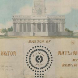 Sketch of the Washington National Monument by Robert Mills