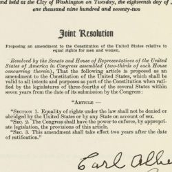Joint Resolution Proposing the Equal Rights Amendment