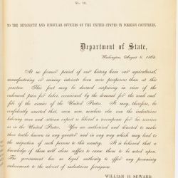 Circular No. 19, William H. Seward to the Diplomatic Officers of the United States in Foreign Countries