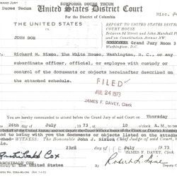 Grand Jury Subpoena to Richard M. Nixon to Testify and Bring Documents